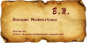 Bocsan Modesztusz névjegykártya
